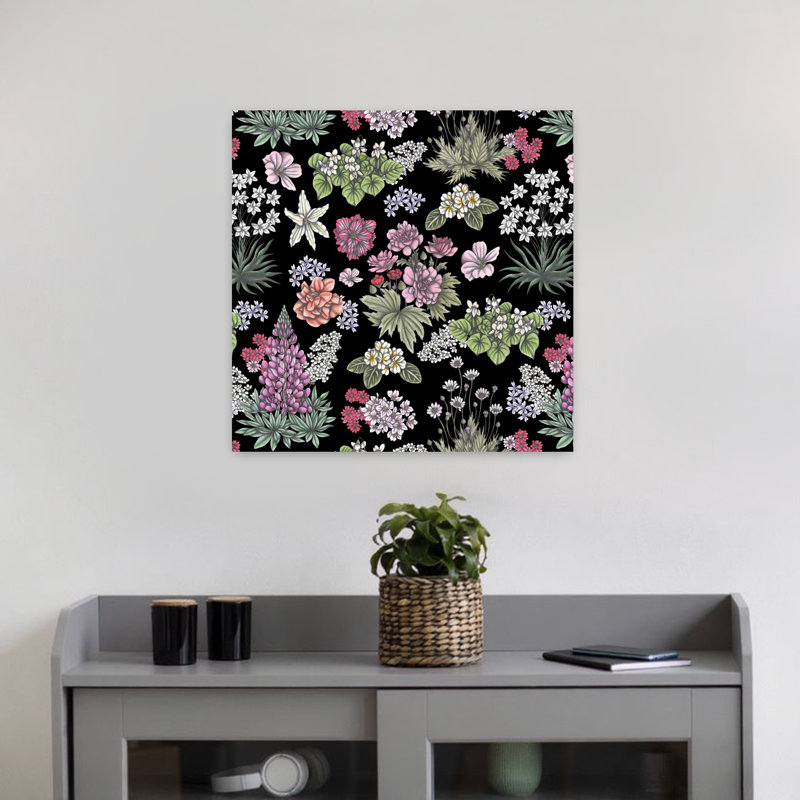 Art contemporain Art floral printanier, H 18 po x l 18 po