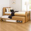 Lit capitaine simple Dilu avec lit gigogne brun clair Dilu-117559704