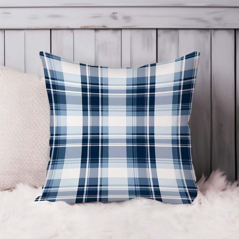 Blue Winter Plaid I Modern, 18"H x 18"W