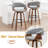 Devlin Linen Fabric Upholstered Swivel Mid-Century Stool-674628397