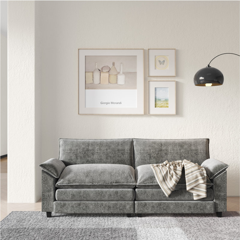 83.5" Chenille Modern Sectional Couch Sofas for Living Room, Loveseat Couches, Gray