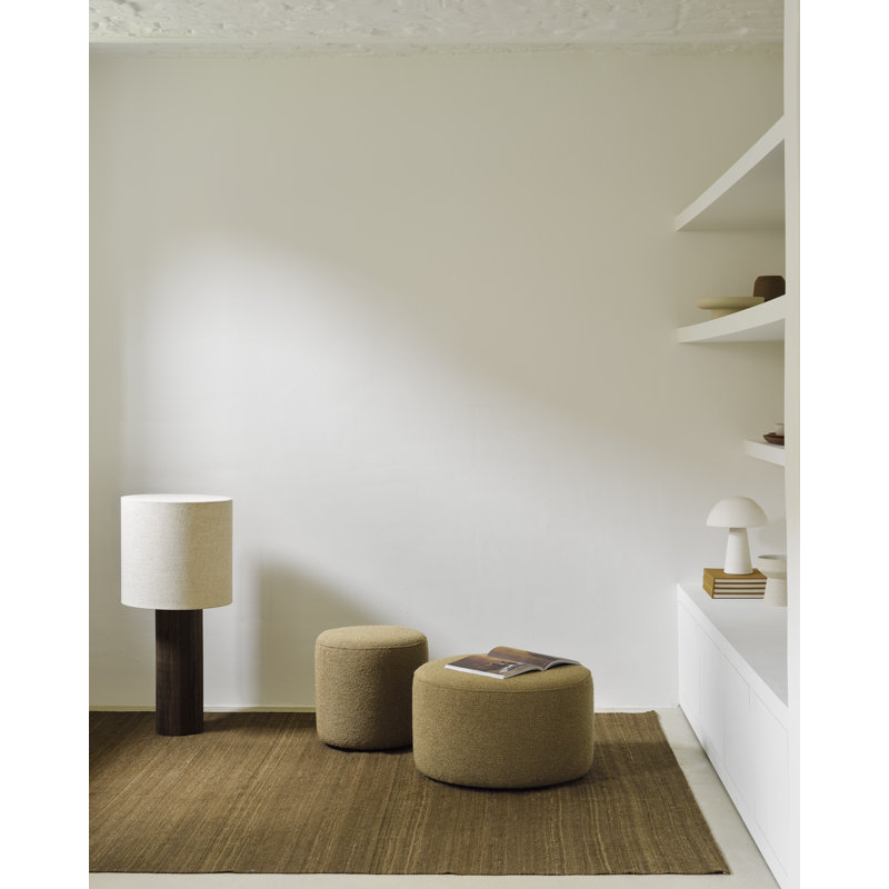 Barrow Round Pouf, Ginger Polyester Blend