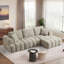 Canapé moderne sans os de 108,3 po avec méridienne en L, canapé modulaire confortable en chenille avec design capitonné, canapé-lit rembourré à siège profond, canapé modulaire sans assemblage-1484471824-1484471838