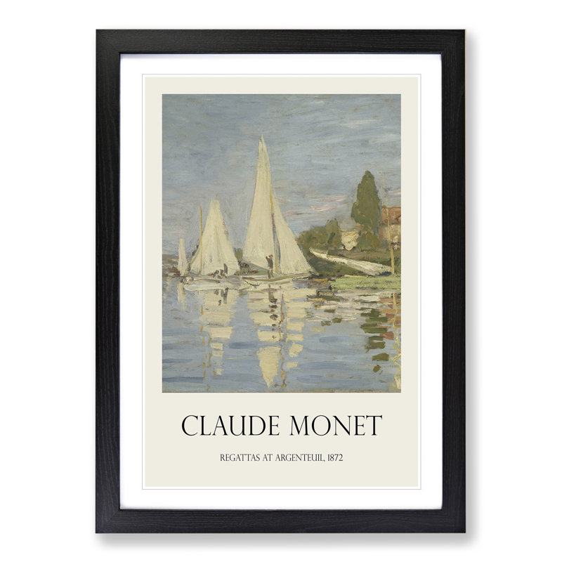 Regattas at Argenteuil by Claude Monet - Picture Frame Graphic Art, 36cm H x 27cm W x 2cm D