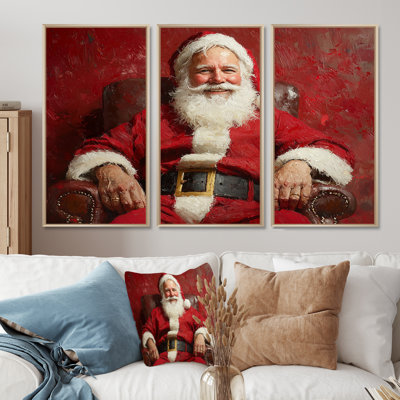 «Santa's Red suit for Christmas I - Christmas Santa», ensemble d'art mural