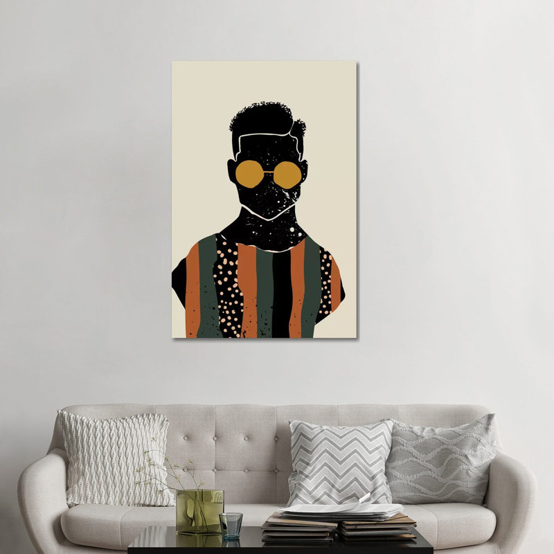Black Hair VII - impression d'art graphique, H 32 po x l 48 po x 1,5 po, Toile tendue, Pas de tapis