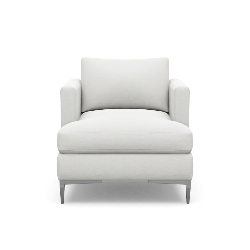 Aiden Accent Chair, Cottontail Natural , Polished Stainless