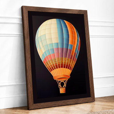 Balloon Rising Vintage 1 Piece Single Picture Frame Wall Art