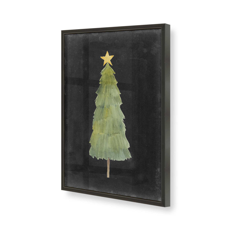 Impression d'arbre de Noël minimaliste, H 21 po x l 17 po, Cadre noir satiné