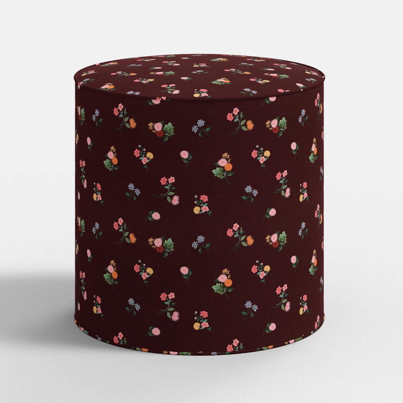 Repose-pieds Billie en Ditsia bourgogne Ditsia, Fleurs rouges