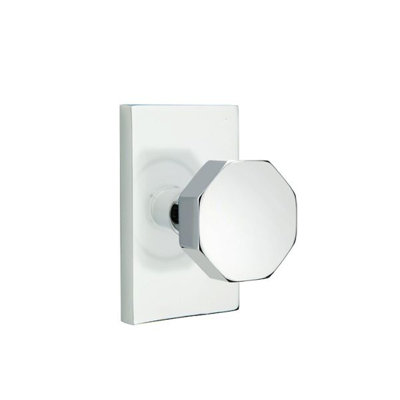Emtek Dummy Knobset w/ Modern Rectangular Rosette and Octagon Knob