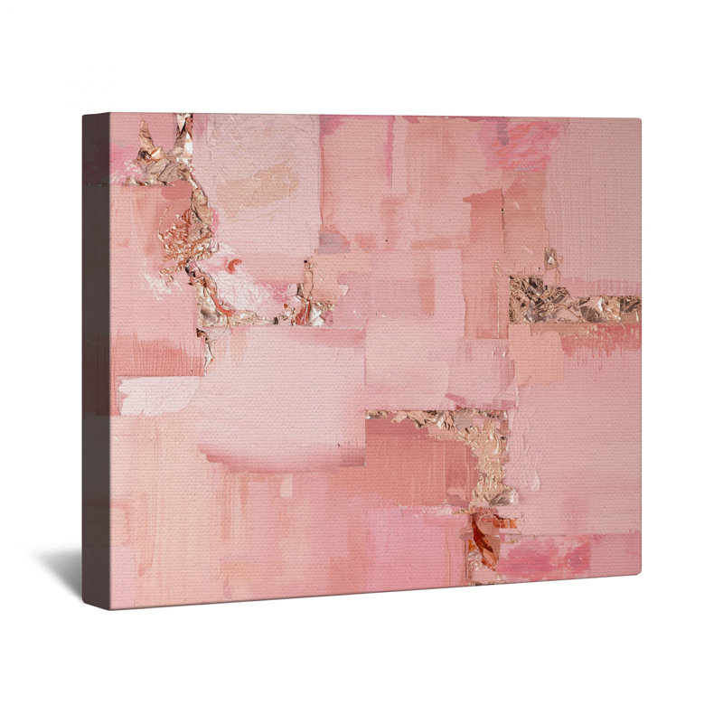Toile tendue à texture abstraite rose dans de nombreuses tailles, 32 po x 32 po