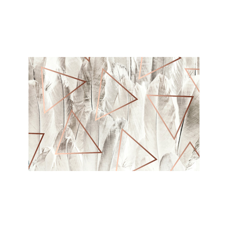 Copper Feathers - Wrapped Canvas Print, 66.04 cm H x 45.72 cm W x 1.91 cm D