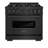 ZLINE 36 in. 5.2 cu. ft. Classic Gas Range W/ 6 Burner Cooktop & Convection Gas Oven in Black Stainless Steel (CGRB-36)
