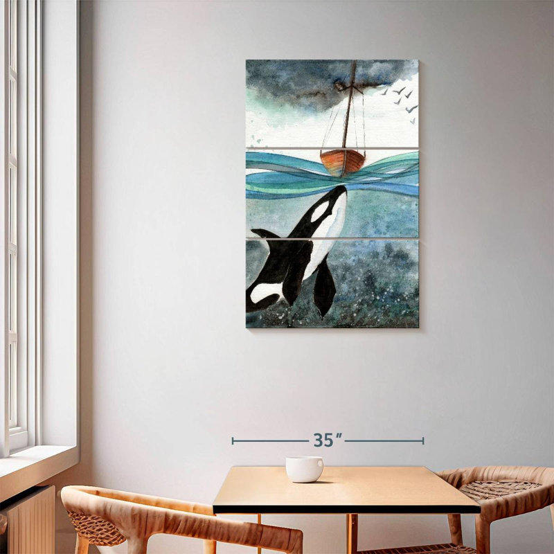 Brampt Whale Under Boat, 57" H x 36" W