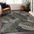 Premium Machine Washable Prisco Black Rug-1258059486