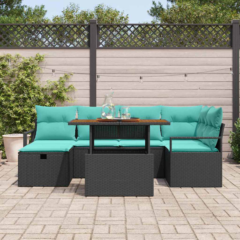 Ensemble de canapé de jardin réglable en hauteur 7 pièces vidaXL