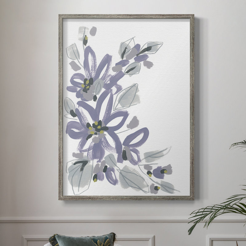 Periwinkle Patch I Framed Print - Solid Wood, 11" H x 9" W