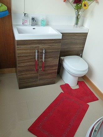 Cotton Non-Slip Bath Rug, Red