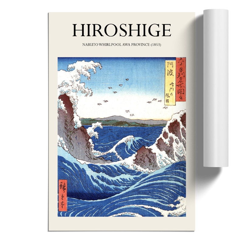 The Naruto Whirlpools Print by Utagawa Hiroshige - Frameless Print, 42cm H x 30cm W x 0.1cm D