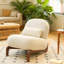 Chaise d'appoint en velours avec pieds en bois massif et coussin moelleux, fauteuil de lecture sans accoudoirs-1900683876