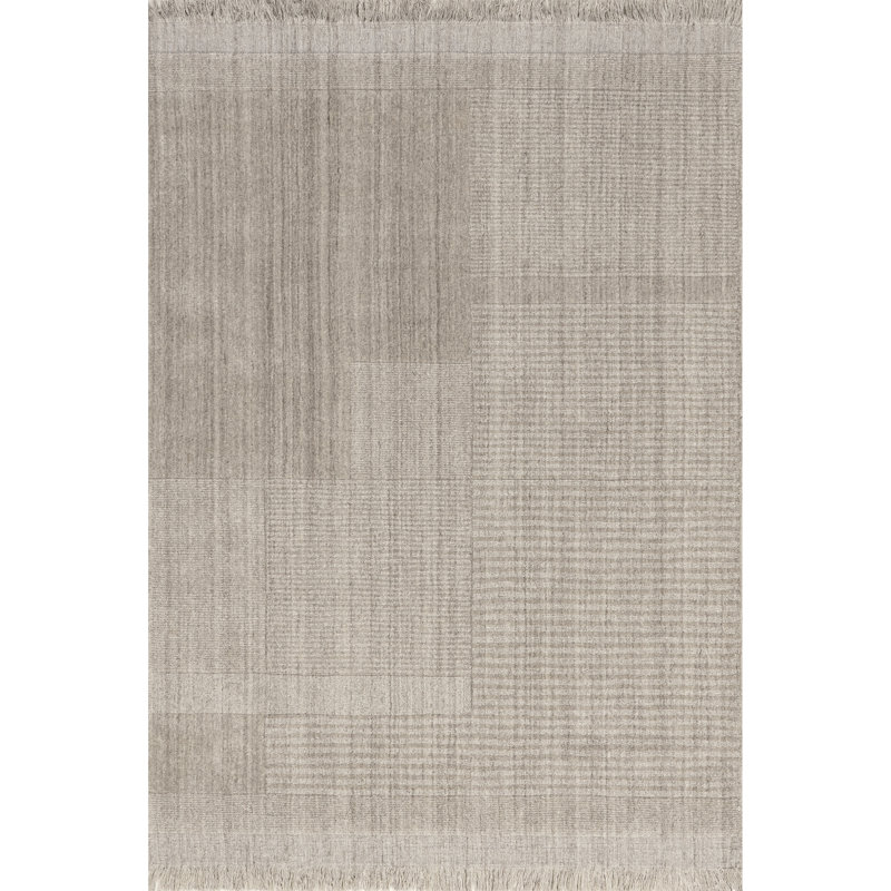Tapis en laine mélangée à franges Seriah, Rectangle 8 pi 6 po x 11 pi 6 po
