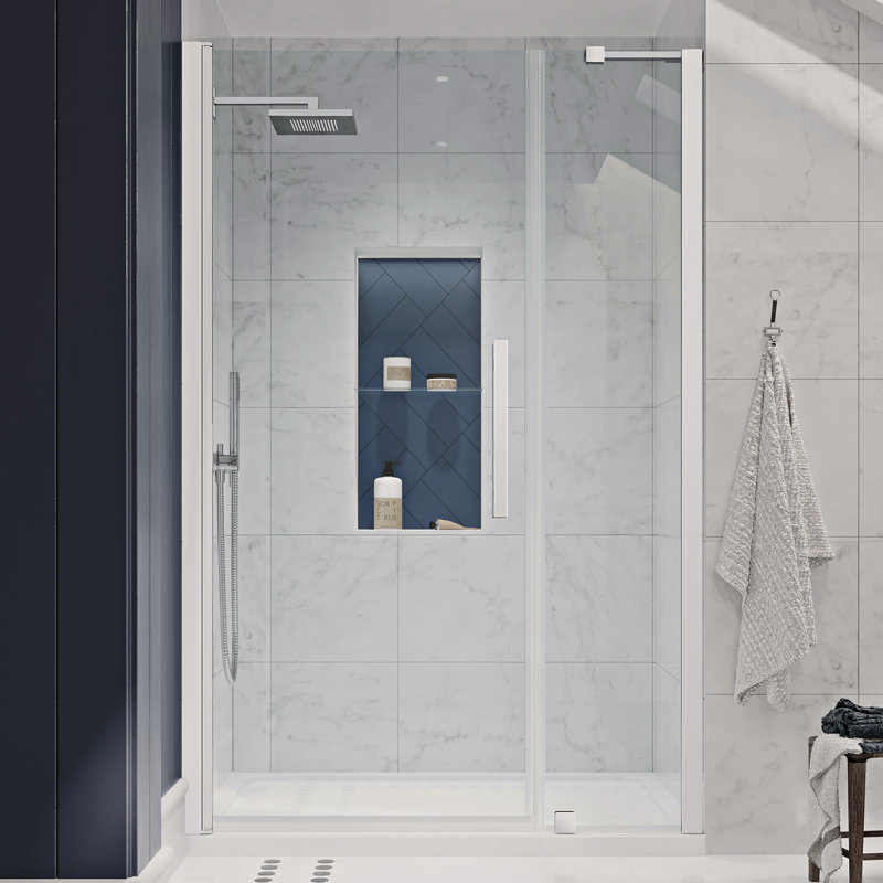 Ensemble de douche réversible carré sans cadre l 47,99 po H 72,01 po Pasadena, Chrome