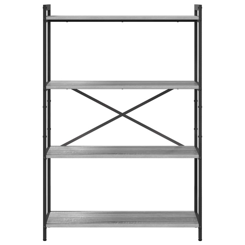 Steel Bookcase, (4 Shelves) 118cm H x 80cm W x 30cm D, Grey