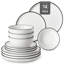 Service de table 12 pièces en céramique blanche 12 pièces - Service de vaisselle de style moderne pour 4 personnes, comprenant assiettes, assiettes à salade et bols - Articles essentiels pour les Fêtes, les mariages et les dîners-1660536158