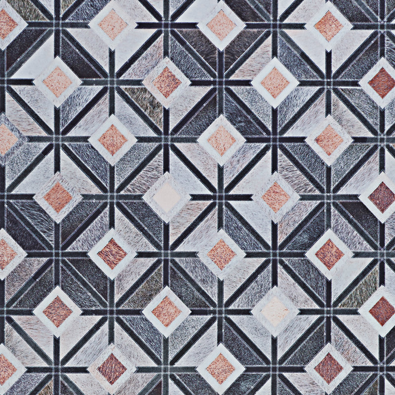 Tapis brun / gris à motif géométrique Cadmoin, Rectangle 3 pi 9 po x 5 pi 5 po