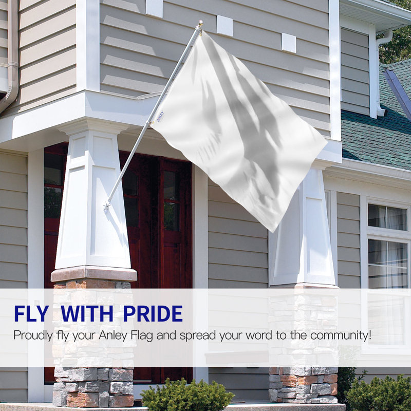 Fly Breeze Solid Polyester House Flag, White, 3x5