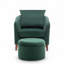 Upholstered Barrel Chair with Footstool-621097162