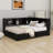 A Full-Sized Metal Daybed That Includes An Integrated Pull-Out Trundle And Built-In Storage Compartments-481029197