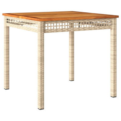 Bay Isle Home? Patio Table Poly Rattan Acacia Wood