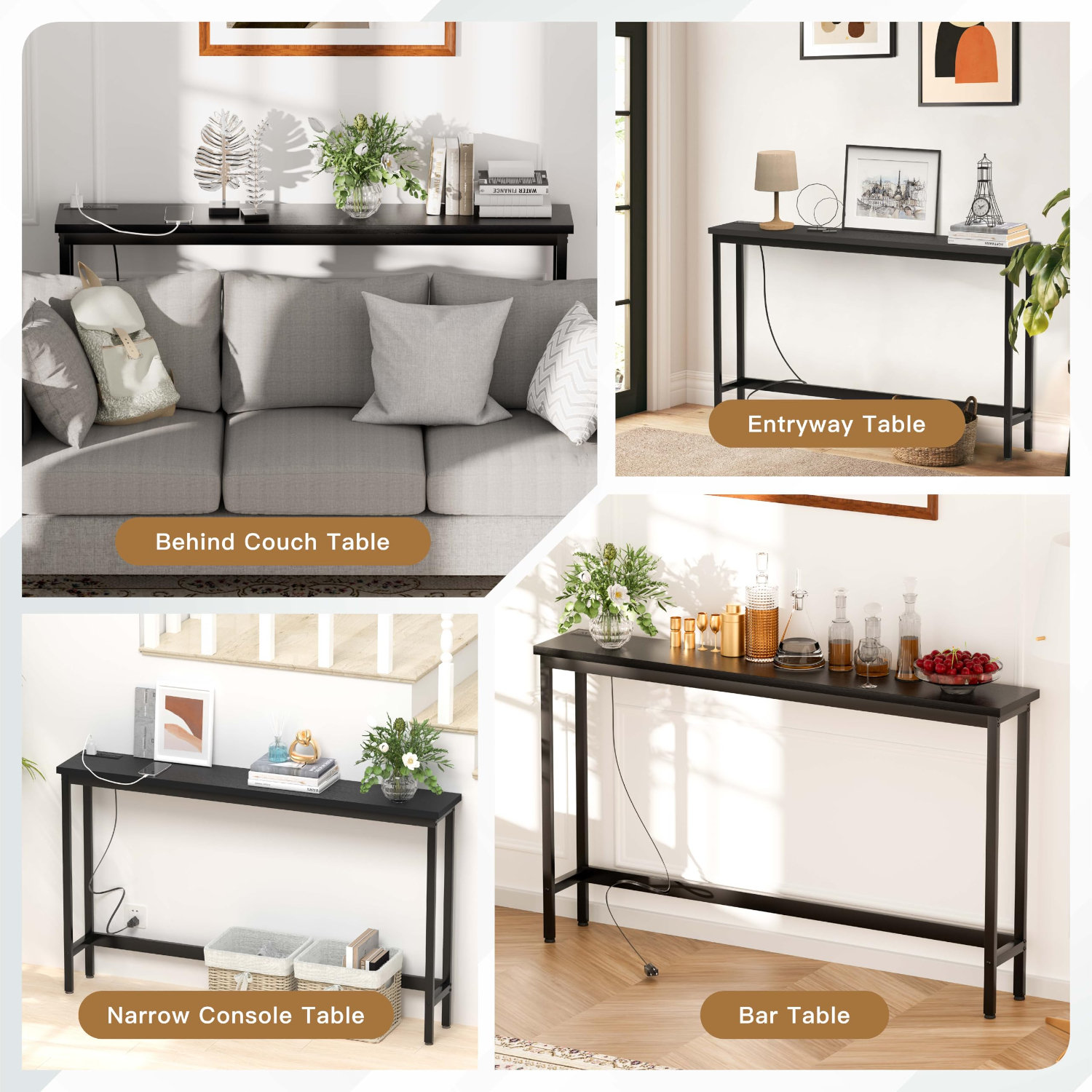COHLU 35'' H Couch Table, Narrow Console Table with Outlet - Wayfair Canada
