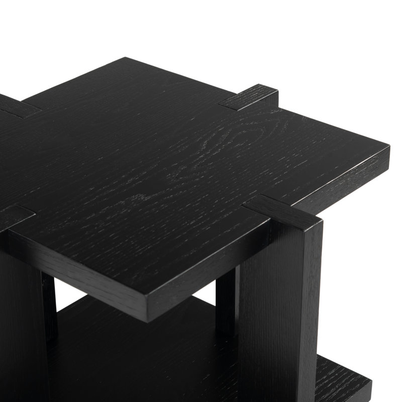 Quigley Square Wood Accent Table, Black