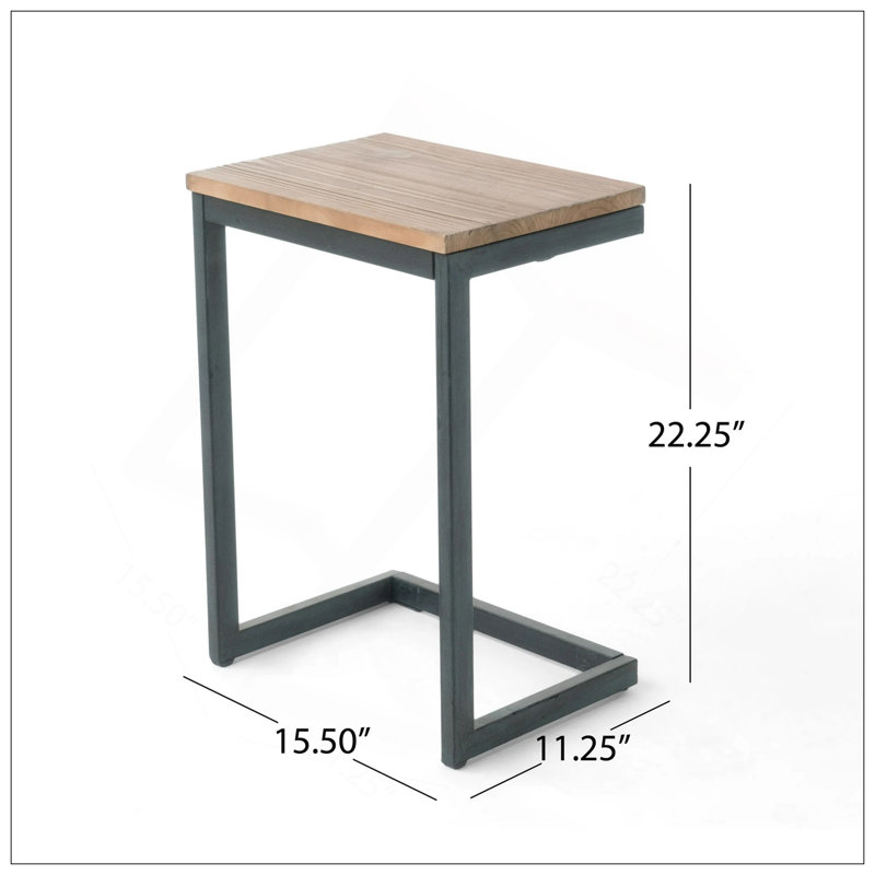 HONOLULU BROWN SIDE TABLE, 22.25" H x 15.5" W x 11.25" D