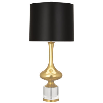 Elegant Srkashlteni Collection Table Lamp – Finish With Crystal Accent, Dimmer Switch, Fondine Fabric Shade, 33.5” Height