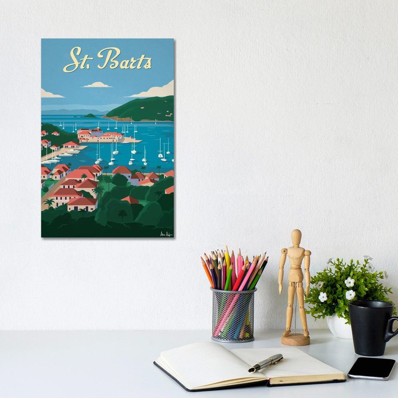 St. Barts by IdeaStorm Studios - Wrapped Canvas Rectangle Print, 20.32 cm H x 30.48 cm W