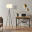 Lampe trépied 59,75 "avec support pour chaînette, abat-jour en tissu E26 pour salon, chambre à coucher, bureau, noir