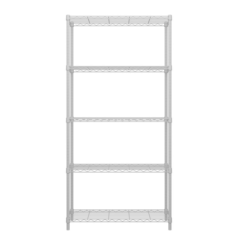Maykol 5-Tier Wire Shelving Unit, White Coating