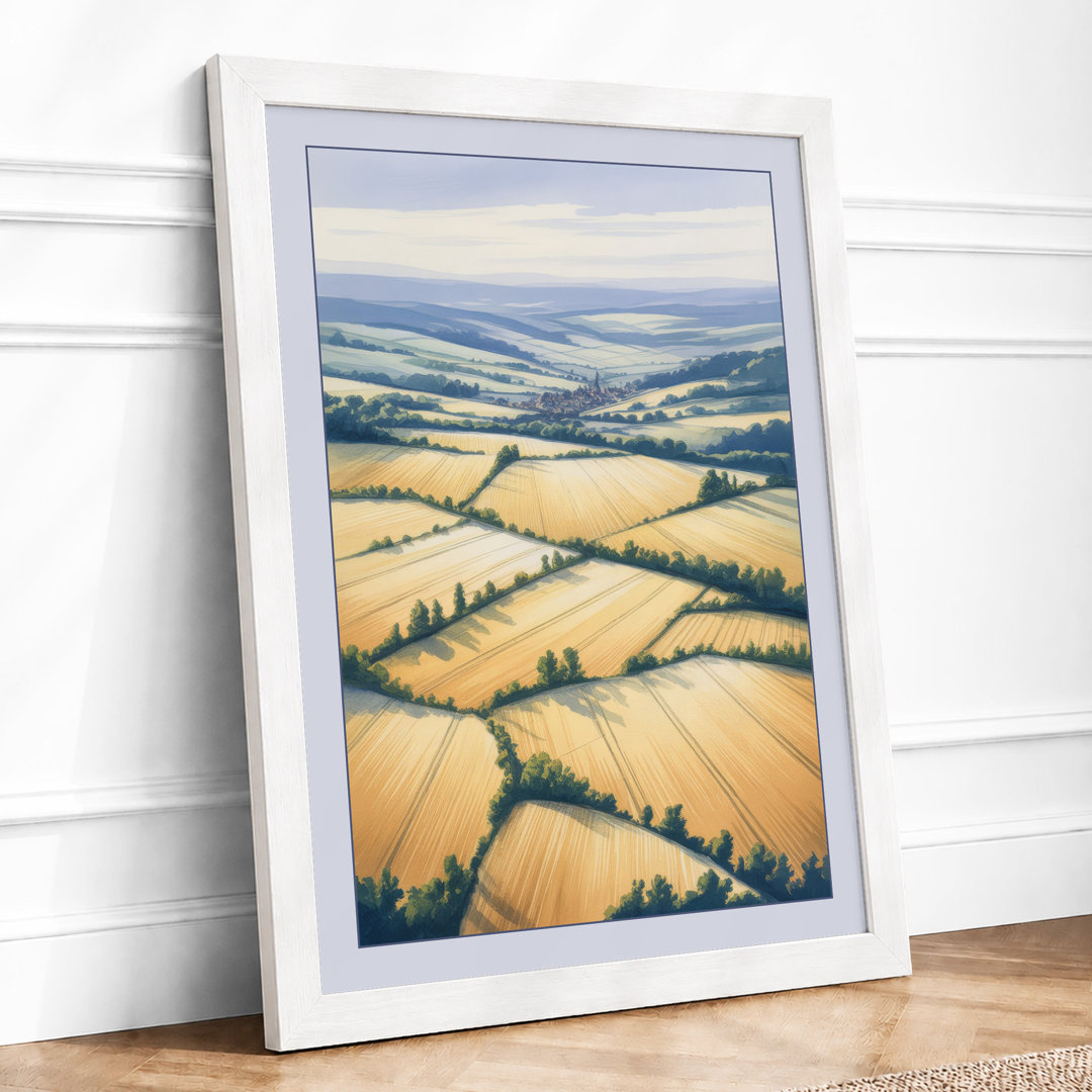 Patchwork Fields Landscape - Framed Print