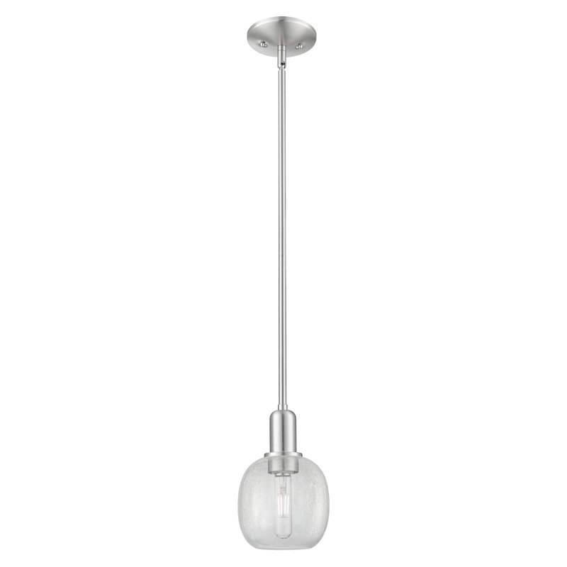 Arcadia - Belfast - Mini-luminaire suspendu à cordon 1 lumière 6 po - Finition laiton brossé - Abat-jour tourbillon déco