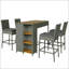 Table et chaises pour l'extérieur, ensemble de bar d'extérieur en osier 5 pièces, chaise