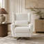Fauteuil inclinable électrique pivotant, rembourré Boucle 360 ° avec base 5 étoiles - beige-235535701