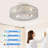 20” Chrome Caged Flush Mount Ceiling Fans With Lights Kit And Remote