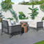 Ensemble de meubles de patio 3 pièces avec foyer