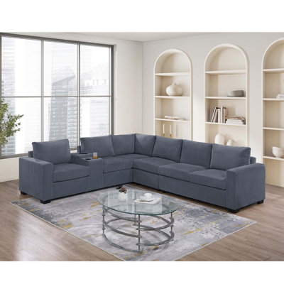 Ensemble modulaire large en velours côtelé avec console