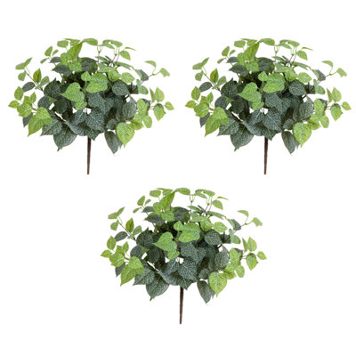 19In. UV Resistant Artificial Fittonia Bush (Indoor/Outdoor) - Set Of 3