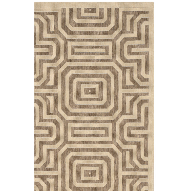 Arneshia Geometric Natural/Brown Indoor/Outdoor Area Rug